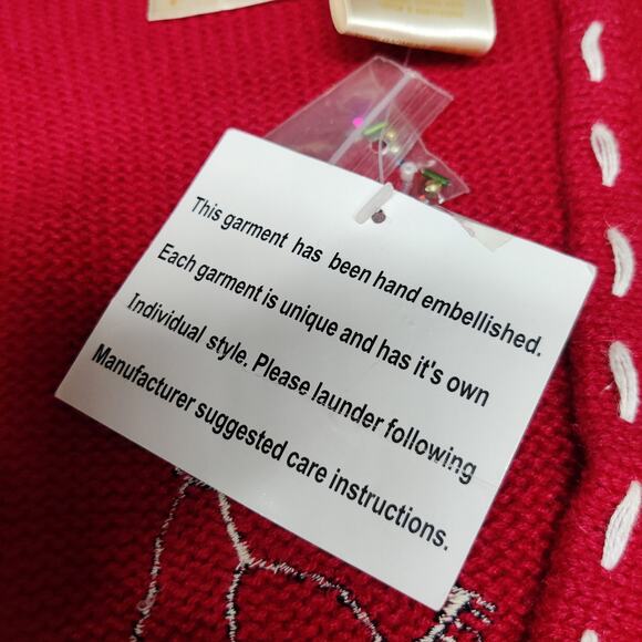 NWT Deadstock Ugly Christmas Sweater Vest Red Small Beaded Snowman Bobbie Brooks - Picture 9 of 11